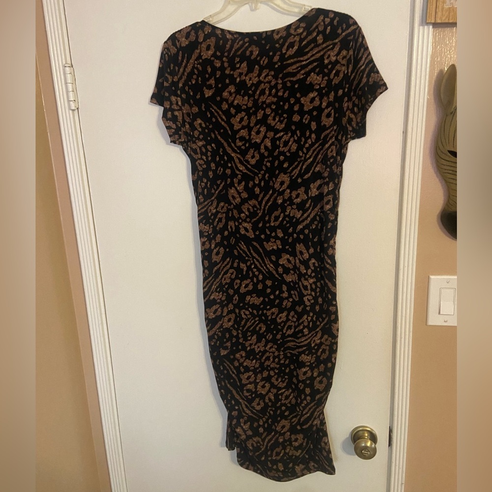 Miss Tina by Tina Knowles, L, Black/ brown leopard print